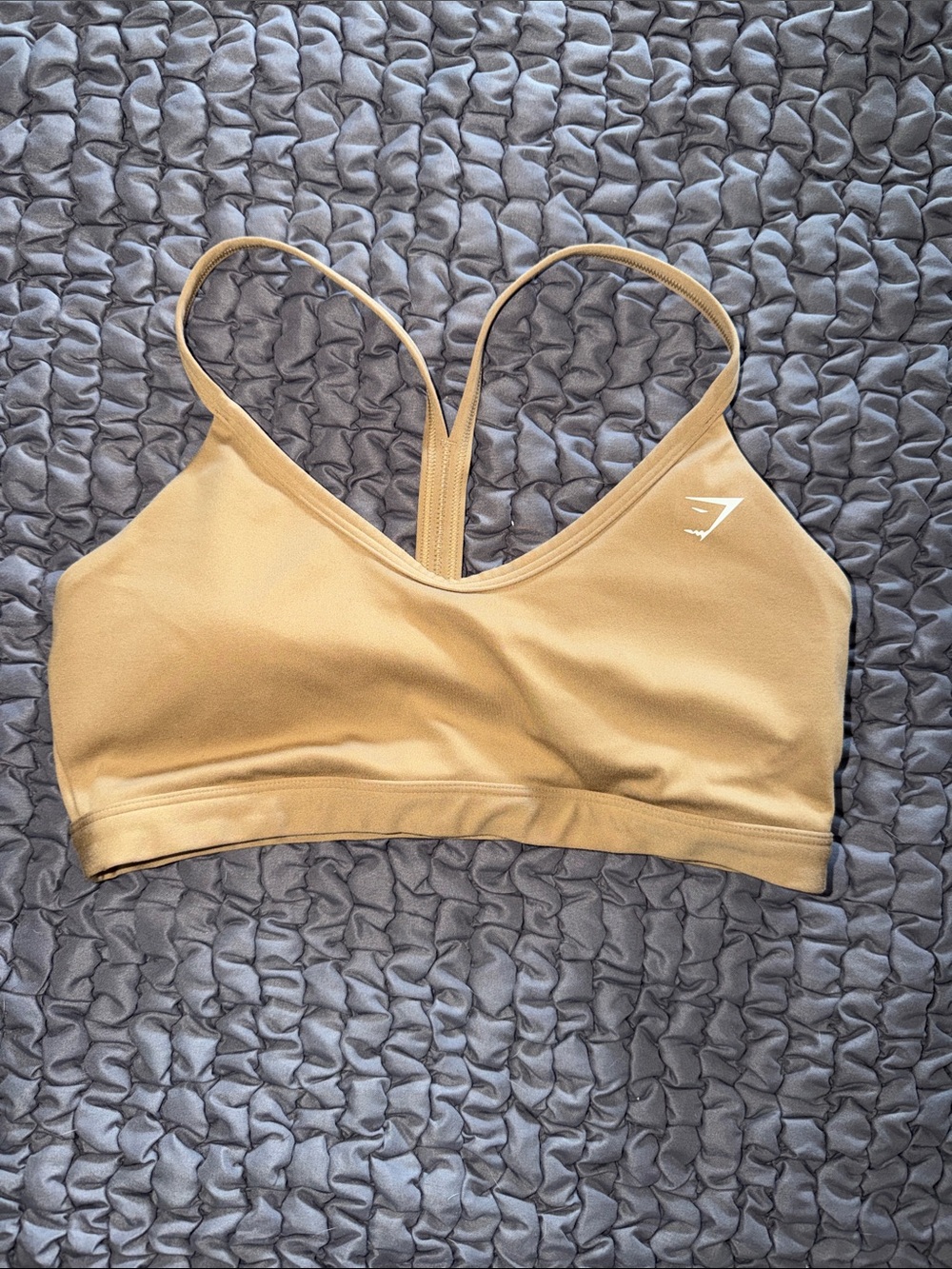 Gymshark Tan Seamless Light-Support Sports Bra with Racerback